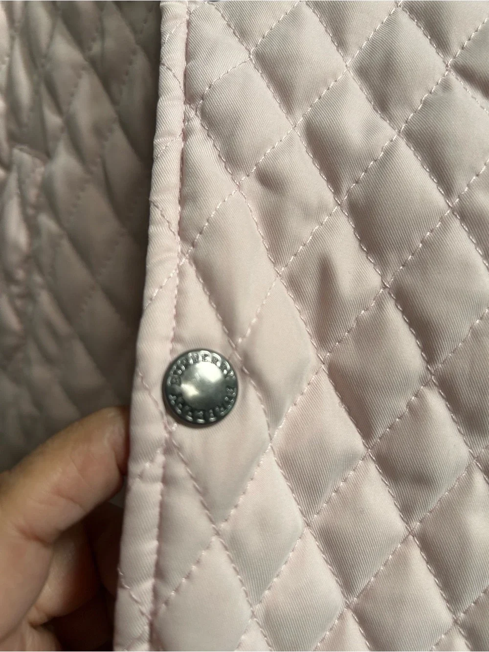 Burberry baby Girls' Quilted Light Pink Jacket - Classic Button Front Sz 18 M